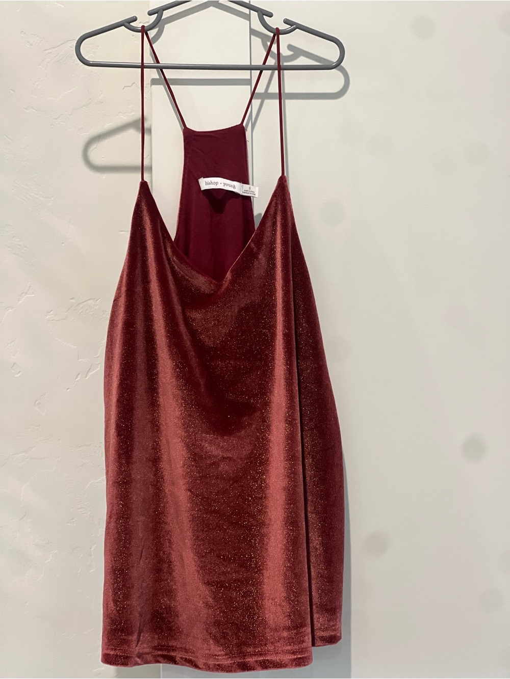bishop + young Velvet Cowl Neck Tank